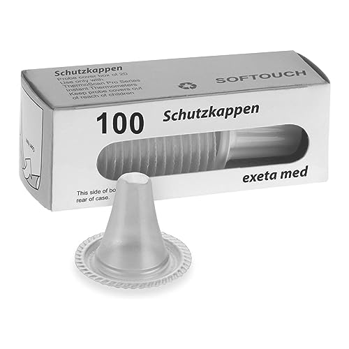Exeta Schutzkappen geeignet für Braun Thermoscan 100 Stück I BPA-freie Fieberthermometer Aufsätze mit extra dünner Membran & Trommelfell-Schutz I Thermometer Schutzkappe für Erwachsene & Kinder Exeta Schutzkappen geeignet für Braun Thermoscan 100 Stück I BPA-freie Fieberthermometer Aufsätze mit extra dünner Membran & Trommelfell-Schutz I Thermometer Schutzkappe für Erwachsene & Kinder von Exeta