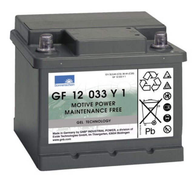 Exide Dryfit GF 12 033 Y 1 Blei Akku mit A-Pol 12V, 32500mAh von Exide