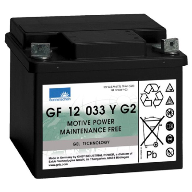 Exide Dryfit GF 12 033 Y G2 Blei Akku mit M6 Schraubanschluss 12V, 32500mAh von Exide