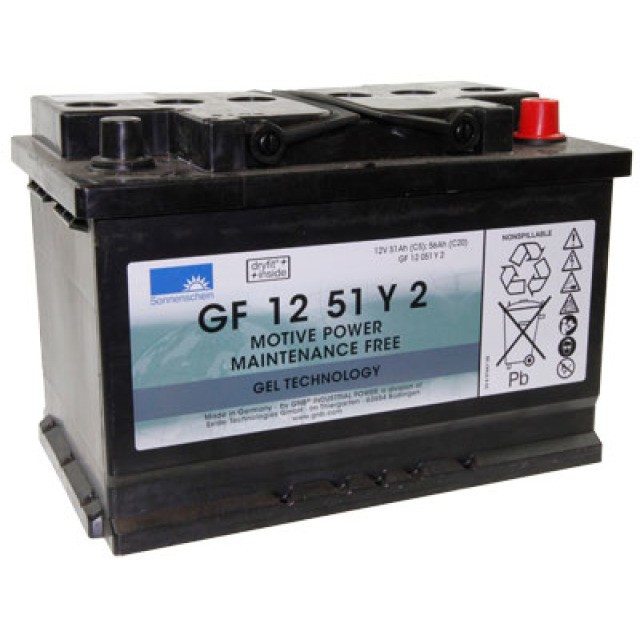 Exide Dryfit GF 12 051 Y2 Blei Akku mit A-Pol 12V, 51000mAh von Exide