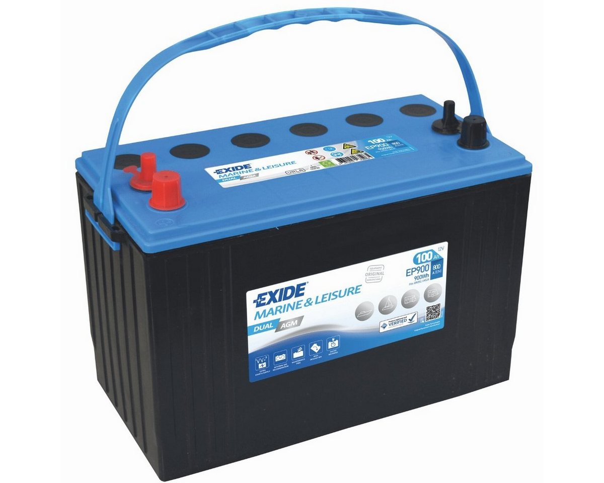 Exide Exide EP900 DUAL AGM 12V 100Ah Marine & Leisure Batterie Batterie, (12 V V) von Exide