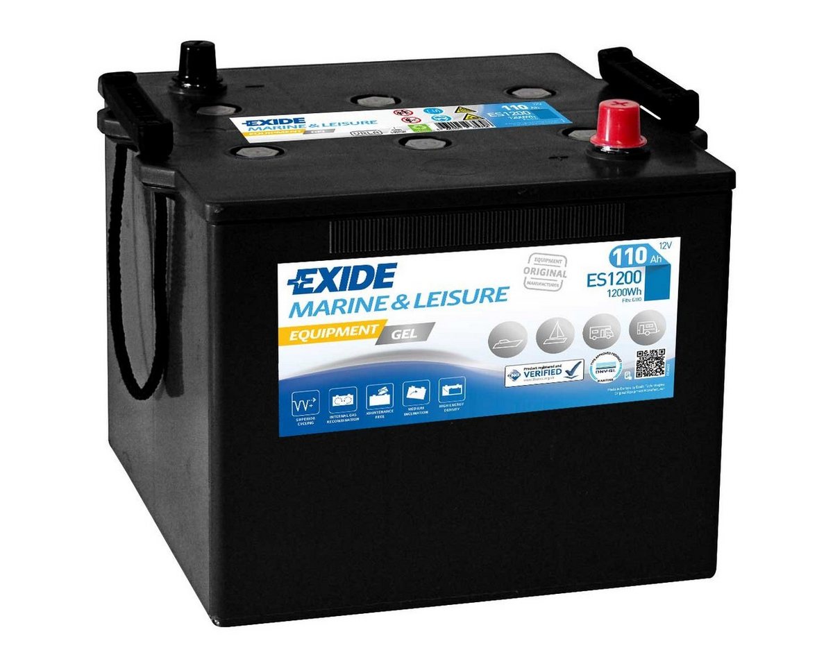 Exide Exide ES1200 Gel Batterie 110Ah 12V G110 Nato Block Boot Wohnmobil Batterie, (12 V V) von Exide