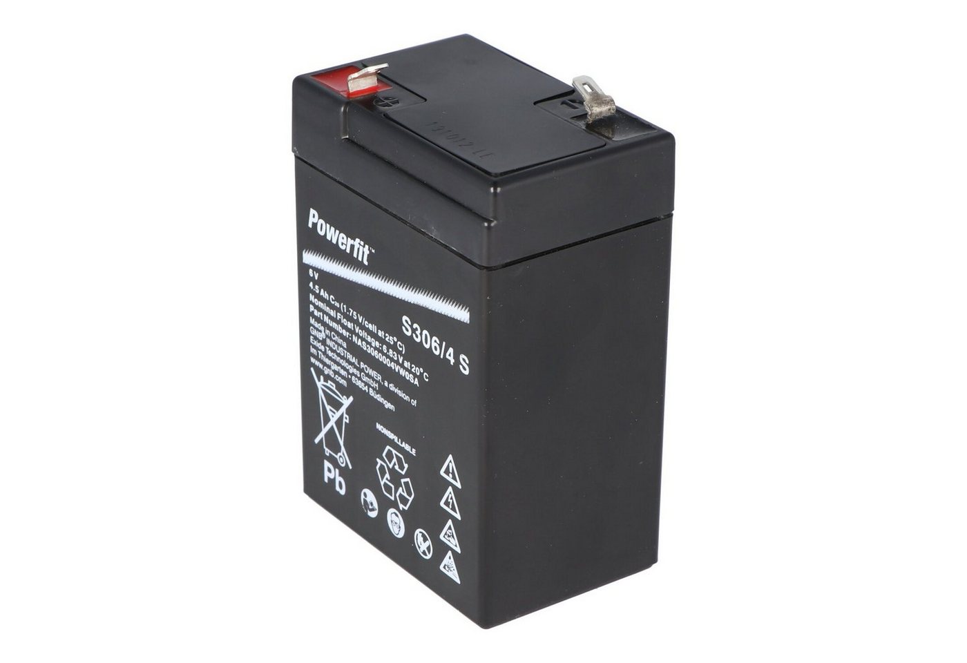Exide Exide Powerfit S306/4 S Blei Akku mit Faston 4,8 mm 6V, 4500mAh Akku 4500 mAh (6,0 V) von Exide