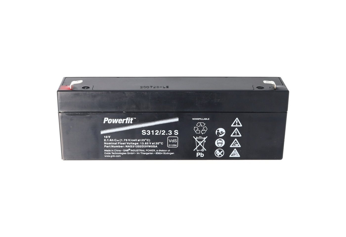 Exide Exide Powerfit S312/2.3 S Blei Akku 12 Volt mit 2100mAh Akku 2100 mAh (12,0 V) von Exide