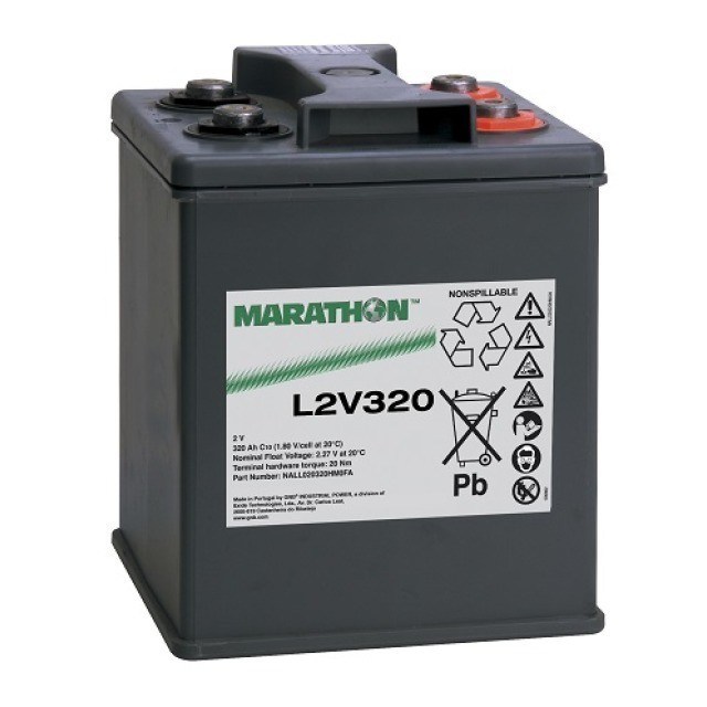 Exide Marathon L2V320 Blei Akku mit M8 Schraubanschluss 2V, 320000mAh von Exide