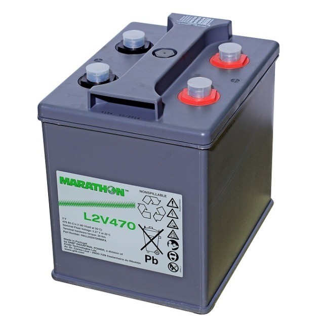 Exide Marathon L2V470 Blei Akku mit M8 Schraubanschluss 2V, 470000mAh von Exide