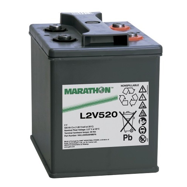 Exide Marathon L2V520 Blei Akku mit M8 Schraubanschluss 2V, 520000mAh von Exide