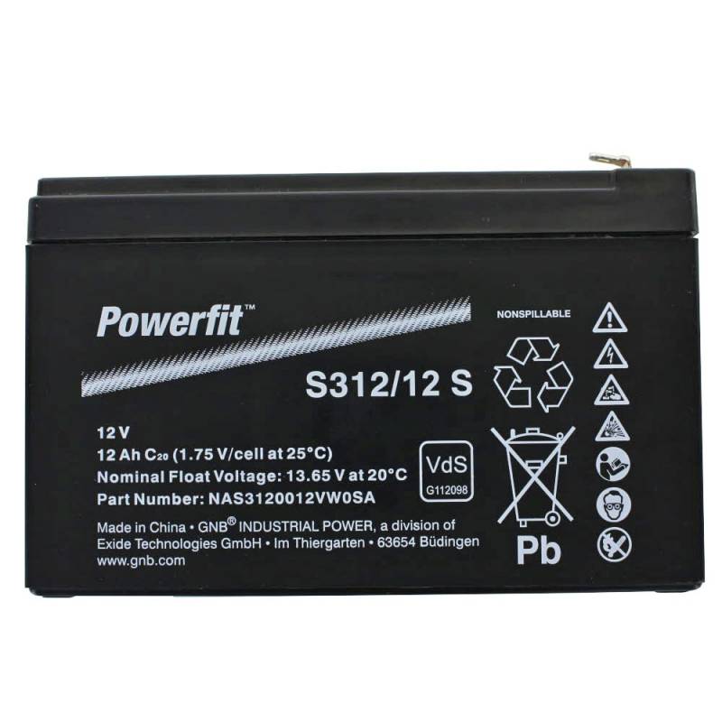 Exide Powerfit S312/12 S Blei Akku 12 Volt Anschluss 4,8mm von Exide