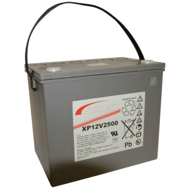 Exide Sprinter XP12V2500 Blei Akku mit M6 Schraubanschluss 12V, 69500mAh von Exide