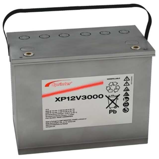 Exide Sprinter XP12V3000 Blei Akku mit M6 Schraubanschluss 12V, 92800mAh von Exide