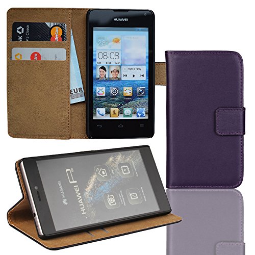 EximMobile Brieftasche Handytasche Flip Case Etui für Huawei Ascend Mate Lila von Eximmobile