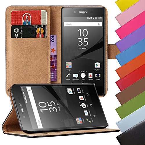 Eximmobile - Book Case Handyhülle für Sony Xperia XA1 in Braun mit Kartenfächer | Schutzhülle aus Kunstleder | Handytasche als Flip Case Cover | Handy Tasche | Etui Hülle Kunstledertasche von Eximmobile