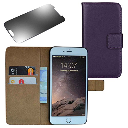 Eximmobile Premium - Book Style Case Handytasche für Apple iPhone 6 Plus / 6S Plus lila + Panzerfolie von Eximmobile