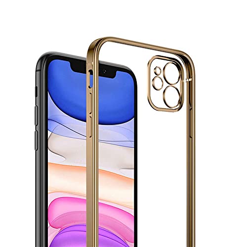 Eximmobile - Silikonhülle Metallic (Gold) kompatibel mit Apple iPhone 6S Plus / 6 Plus + Panzerfolie Silikon Hülle Handyhülle Handytasche Case Tasche von Eximmobile