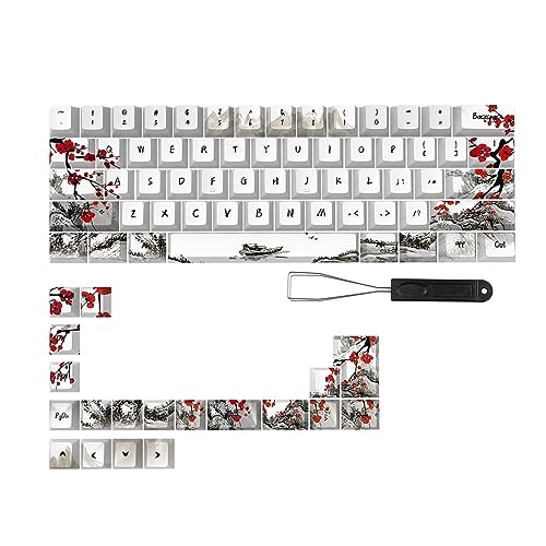 Deutsch Französisch Spanien ANSI DyeSub Tastenkappen Pflaumenblüte 80 Tasten CherryProfile Tastenkappe für QWERTZ AZERTY 61 64 67 68 Tastatur Pflaumenblüte Tastenkappen Qwertz Azerty Tastaturtasten 80 von Exingk