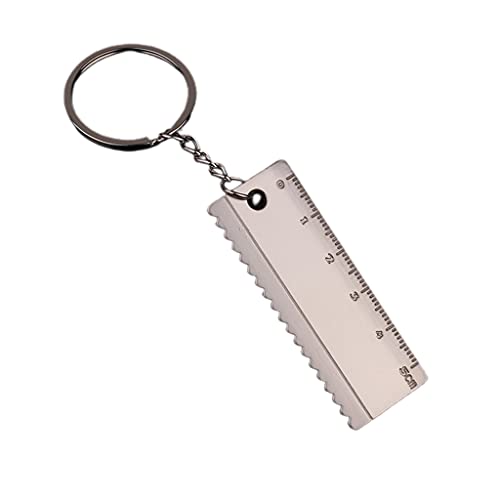 Mini-Messing-Lineal mit Schlüsselanhänger, tragbares Messwerkzeug, 5 cm, Geschenk, Vatertag, Geburtstag, Messing, Büro, Mini-Lineal, Metall von Exingk