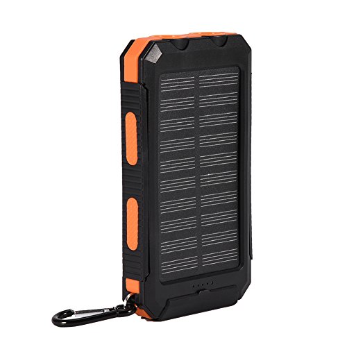 Solar Power Bank Case Outdoor Schnellladung für 2 Stück 606090 oder 706090 Batterien umweltfreundlich(Black+orange) von Exliy