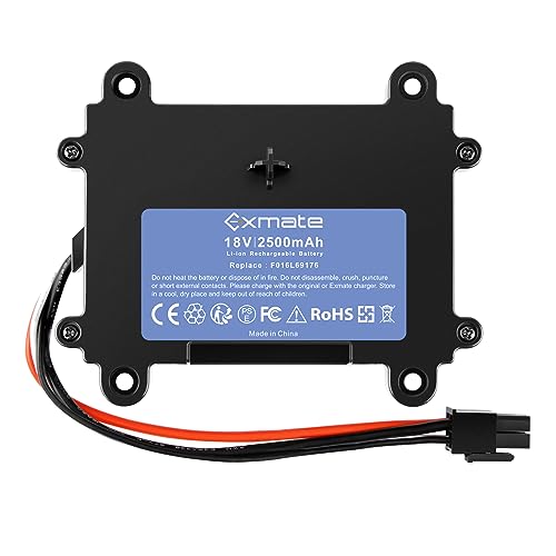 Exmate Batterie 2500mAh Kompatibel mit Bosch Indego 350, 400, M 700, M+ 700, S+ 350, S+ 400 Rasenroboter Rasenmäher 18V Lithiumbatterie von Exmate