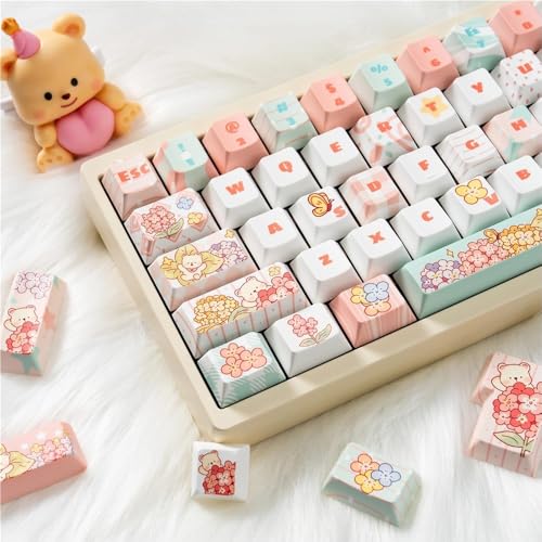 Little Bear Tastenkappe, Benutzerdefinierte Mechanische Tastatur Cherry Profile Niedliche PBT Keycap von ExotiCore