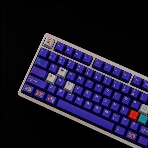 Tastenkappen Mit Retro-Gaming-Thema, Cherry Profile PBT Keycaps für Benutzerdefinierte Mechanische Tastaturen(NGC Purple) von ExotiCore