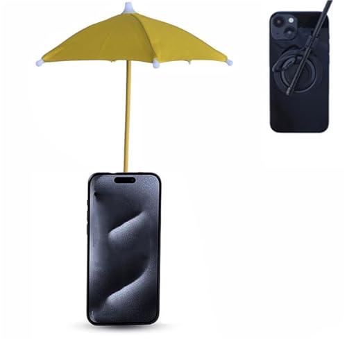 Magnetic Mobile Phone Umbrella Shade for Sun,Adjustable Anti-Glare Cute Mini Outdoor Coolness Cell Phone Holder,Flexible Angle Design & Rotatable Phone Ring for iPhone 16 15 14 13 12 Pro & All Phones( von Explcior