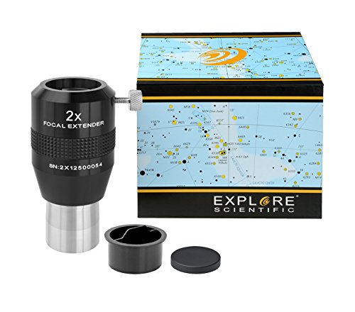 Explore Scientific Fokal Extender 2x 31.7mm/1.25 Zoll Barlowlinse zur Erhöhung der Brennweite für Teleskope von Explore Scientific