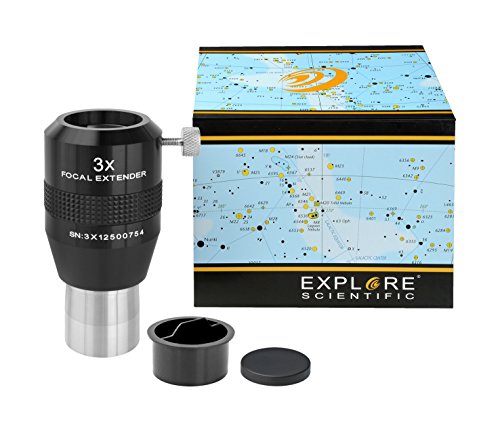 Explore Scientific Fokal Extender 3x 31.7mm/1.25" Barlowlinse zur Erhöhung der Brennweite für Teleskope von Explore Scientific