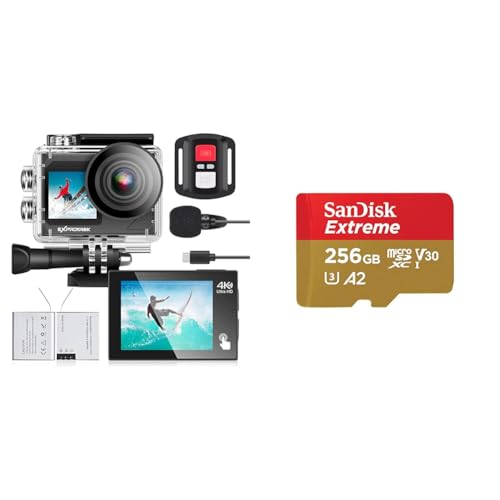 Exprotrek Action Cam,4K 30fps Ultra HD, 30m 100Fuß wasserdichte Unterwasserkamera & SanDisk Extreme microSDXC UHS-I Speicherkarte 256 GB + Adapter Exprotrek Action Cam,4K 30fps Ultra HD, 30m 100Fuß wasserdichte Unterwasserkamera & SanDisk Extreme microSDXC UHS-I Speicherkarte 256 GB + Adapter von Exprotrek