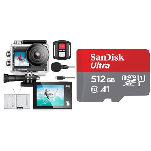 Exprotrek Action Cam,4K 30fps Ultra HD, 30m 100Fuß wasserdichte Unterwasserkamera & SanDisk Ultra Android microSDXC UHS-I Speicherkarte 512 GB + Adapter Exprotrek Action Cam,4K 30fps Ultra HD, 30m 100Fuß wasserdichte Unterwasserkamera & SanDisk Ultra Android microSDXC UHS-I Speicherkarte 512 GB + Adapter von Exprotrek