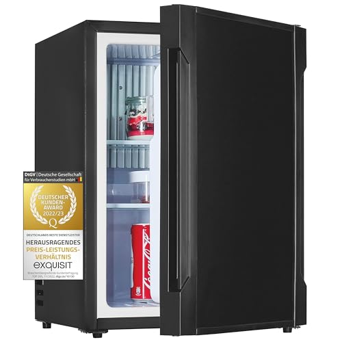 Exquisit Absorber Kühlschrank FA40-271G schwarz | Mini Kühlschrank 34 L Volumen | Minibar Vibrationsfrei & Geräuschlos | Ideal für Camping, Hotel, Büro von Exquisit