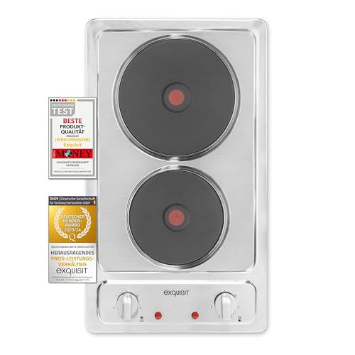 Exquisit EMS 301-2 Duo-Massekochfeld | 6 Leistungsstufen | 3500 Watt | Edelstahl von Exquisit