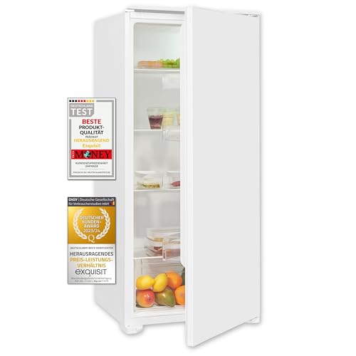 Exquisit Einbau-Vollraumkühlschrank EKS201-V-E-040E | Nutzinhalt: 199 L | Alarmfunktion | 4 Glasablagen | Ohne Gefrierfach von Exquisit
