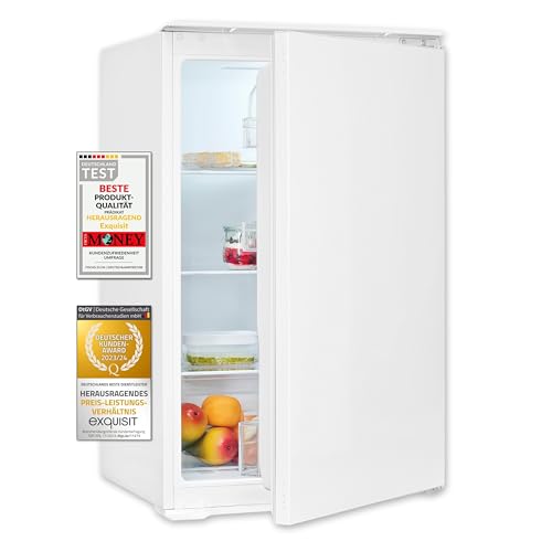 Exquisit Einbau Vollraumkühlschrank EKS5131-V-040E | Nutzinhalt: 129 L | Schlepptürmontage | 88cm Höhe | Ohne Gefrierfach von Exquisit