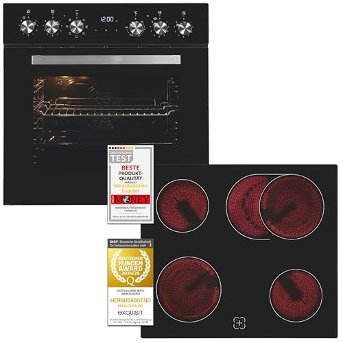 Exquisit Einbauherdset EHE157-UBZ-020-Set schwarz | 59 l Garraumvolumen | 7 Backprogramme | Kochfeld mit Rahmen | Grill | Umluft | Energieklasse A Exquisit Einbauherdset EHE157-UBZ-020-Set schwarz | 59 l Garraumvolumen | 7 Backprogramme | Kochfeld mit Rahmen | Grill | Umluft | Energieklasse A von Exquisit