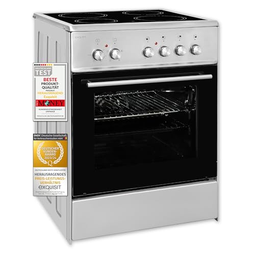 Exquisit Elektro-Standherd ECM 6-4 Inox | Standherd 60cm mit Glaskeramik Kochfeld | Ober- & Unterhitze | Umluft | Elektroherd freistehend 60 cm Exquisit Elektro-Standherd ECM 6-4 Inox | Standherd 60cm mit Glaskeramik Kochfeld | Ober- & Unterhitze | Umluft | Elektroherd freistehend 60 cm von Exquisit