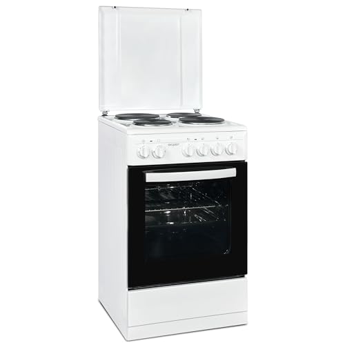 Exquisit Standherd, Standherd 50 cm Breite, Massekochfeld, einfach zu bedienen, 48 l Garraum, Elektro-Standherd 50 cm, EH9-3-090 weiss von Exquisit