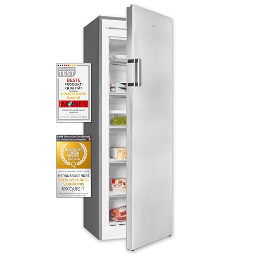 Exquisit Gefrierschrank GS271-NF-H-010E inoxlook | Gefrierschrank NoFrost 194 l Volumen | Tiefkühlschrank mit 5 Schubladen | Schnellgefrieren Exquisit Gefrierschrank GS271-NF-H-010E inoxlook | Gefrierschrank NoFrost 194 l Volumen | Tiefkühlschrank mit 5 Schubladen | Schnellgefrieren von Exquisit