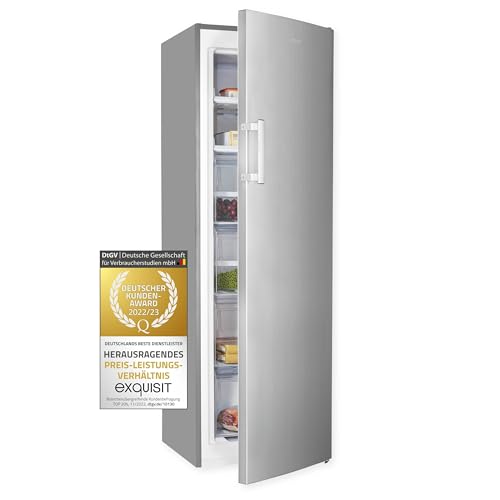 Exquisit Gefrierschrank GS271-NF-H-040D Inoxlook | No Frost | Nutzinhalt: 204 L | Temperaturregelung | Alarm Exquisit Gefrierschrank GS271-NF-H-040D Inoxlook | No Frost | Nutzinhalt: 204 L | Temperaturregelung | Alarm von Exquisit