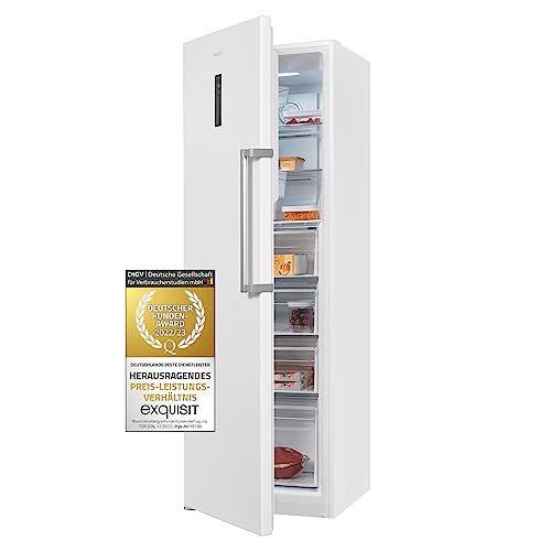 Exquisit Gefrierschrank GS295-NF-H-040D weiss | 274 l Nutzinhalt | NoFrost | Alarm | 60cm Breite von Exquisit