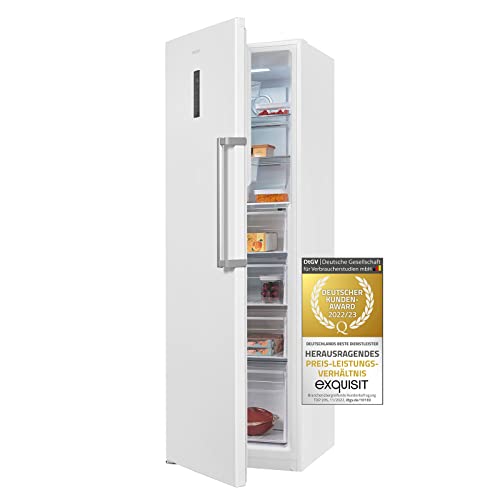 Exquisit Gefrierschrank GS295-NF-H-040E Weiss | 274 l Nutzinhalt | Display | Türanschlag wechselbar | NoFrost | Gefrieren | Weiß von Exquisit