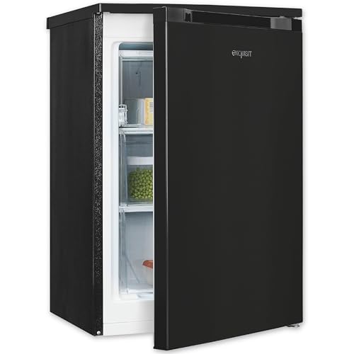 Exquisit Gefrierschrank, Tiefkühlschrank, 85 Liter, 3 Schubladen, Energieklasse C, 4-Sterne-Gefrierfach, Gefireschrank klein, GS581-051C schwarz von Exquisit