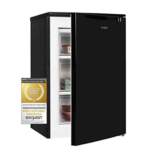 Exquisit Gefrierschrank GS81-040C schwarz | 87 l Nutzinhalt | Türanschlag wechselbar | 4 Sterne Gefrieren von Exquisit