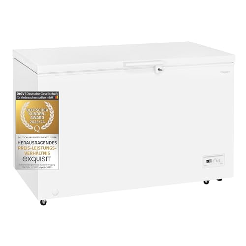 Exquisit Gefriertruhe GT400-HE-040E weiss | Standgerät | 371 l Volumen | elektronische Steuerung | Display | Weiss, Weiß von Exquisit