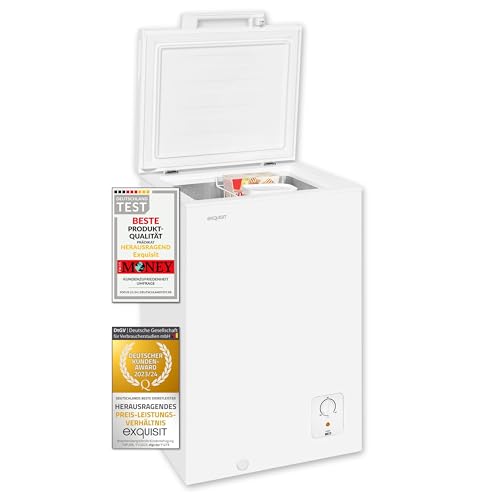 Exquisit Gefriertruhe GT5100-010E weiss | Tiefkühltruhe 95 Liter Nutzinhalt | Kühltruhe 4 Sterne | Einhängekorb | 55cm Breite Exquisit Gefriertruhe GT5100-010E weiss | Tiefkühltruhe 95 Liter Nutzinhalt | Kühltruhe 4 Sterne | Einhängekorb | 55cm Breite von Exquisit