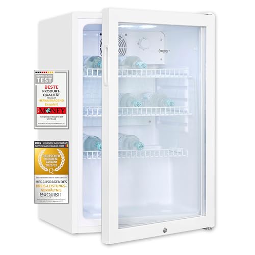 Exquisit Glastürkühlschrank GKS120-GT-160C weiss | Nutzinhalt: 118 L | Türschloss | 3 Gitterablagen | Umluftventilator | Standgerät Exquisit Glastürkühlschrank GKS120-GT-160C weiss | Nutzinhalt: 118 L | Türschloss | 3 Gitterablagen | Umluftventilator | Standgerät von Exquisit