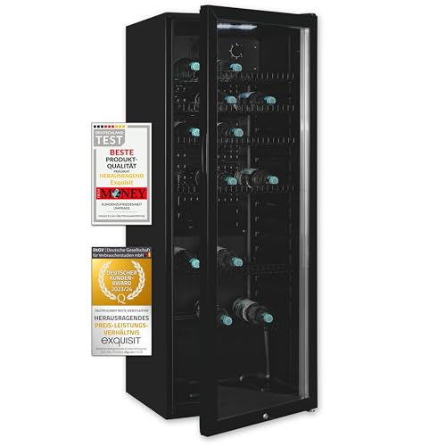 Exquisit Glastürkühlschrank GKS240-GT-160C schwarz | Nutzinhalt: 237 L | Türschloss | 6 Gitterablagen | Umluftventilator | Standgerät Exquisit Glastürkühlschrank GKS240-GT-160C schwarz | Nutzinhalt: 237 L | Türschloss | 6 Gitterablagen | Umluftventilator | Standgerät von Exquisit