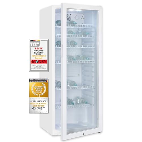 Exquisit Glastürkühlschrank GKS240-GT-160C weiss | Nutzinhalt: 237 L | Türschloss | 6 Gitterablagen | Umluftventilator | Standgerät Exquisit Glastürkühlschrank GKS240-GT-160C weiss | Nutzinhalt: 237 L | Türschloss | 6 Gitterablagen | Umluftventilator | Standgerät von Exquisit