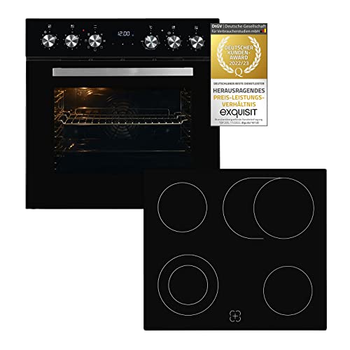 Exquisit Herdset EHE157-UBZ-020 schwarz | 59 L Backofenvolumen | EEK A | Timer | Umluft | Glaskeramikkochfeld Exquisit Herdset EHE157-UBZ-020 schwarz | 59 L Backofenvolumen | EEK A | Timer | Umluft | Glaskeramikkochfeld von Exquisit