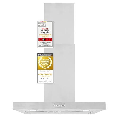 Exquisit Kaminhaube FKH 60-2 Inox | Ab- und Umlaufbetrieb |Inoxlook von Exquisit