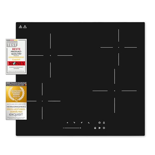 Exquisit Kochfeld EKC600-380 | Glaskeramik | Touch-Control | 4 Kochstellen | Rahmenlos | Stop&Go-Funktion | 6000 W Exquisit Kochfeld EKC600-380 | Glaskeramik | Touch-Control | 4 Kochstellen | Rahmenlos | Stop&Go-Funktion | 6000 W von Exquisit